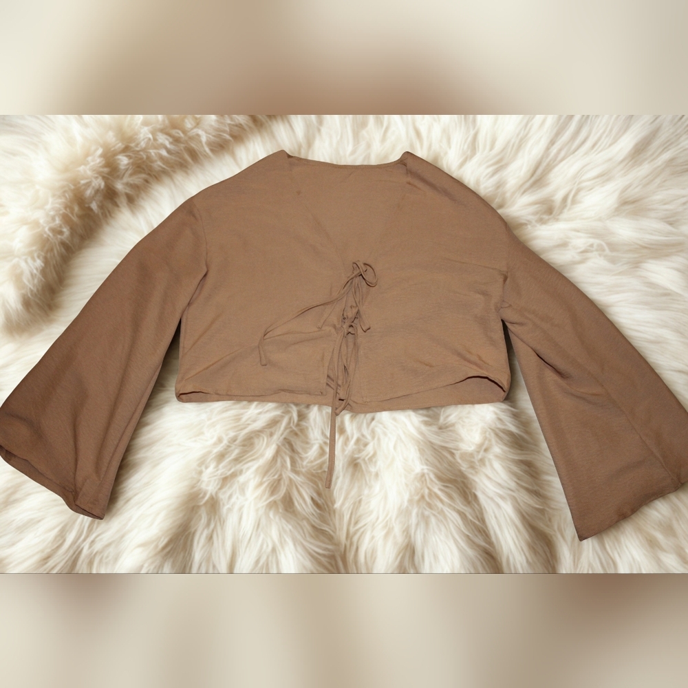 Desert Muse Tie-Front Bell Sleeve Top — Desert Glow - Picture 2 of 4